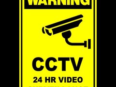 Sign warning cctv 24 hour video surveillance
