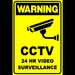 Sign warning cctv 24 hour video surveillance